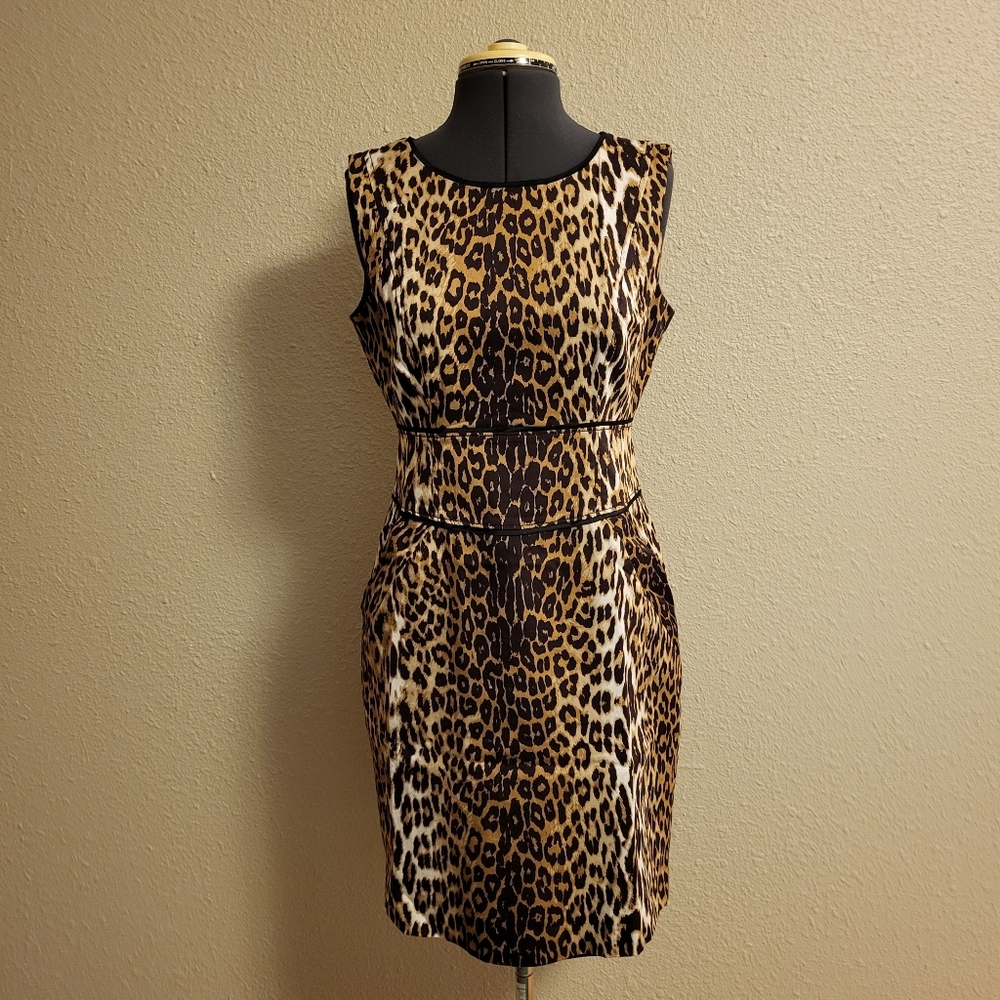 T Tahari Leopard Print Dress Size 6